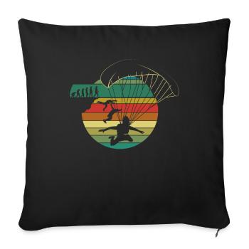 Saut en parachute parachutisme - Housse de coussin décorative 45 x 45 cm - noir - Devant