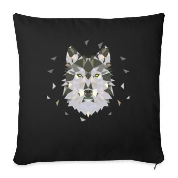 Wolf Wölfe Wolfsgesicht - Sofakissenbezug 45 x 45 cm - Schwarz - Vorne