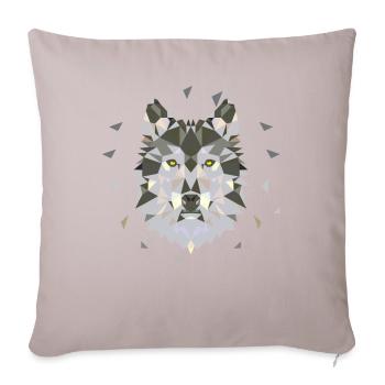 Wolf Wölfe Wolfsgesicht - Sofakissenbezug 45 x 45 cm - helles Taupe - Vorne