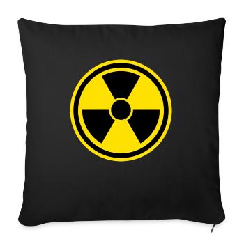 Warnschild Nuclear - Sofakissenbezug 45 x 45 cm - Schwarz - Vorne