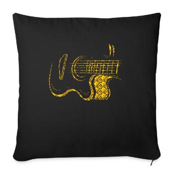 Guitare guitariste musicien - Housse de coussin décorative 45 x 45 cm - noir - Devant