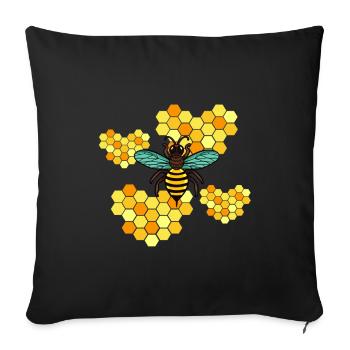 Cadeau d'abeille apiculteur - Housse de coussin décorative 45 x 45 cm - noir - Devant