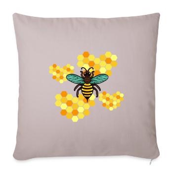 Cadeau d'abeille apiculteur - Housse de coussin décorative 45 x 45 cm - taupe clair - Devant