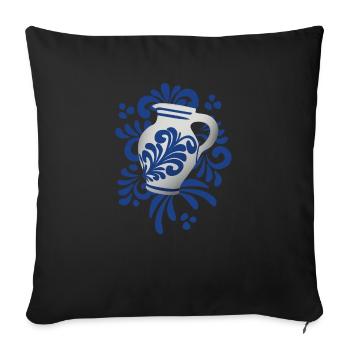 Idée cadeau drôle pour le vin de pomme, les pommes de Bembel - Housse de coussin décorative 45 x 45 cm - noir - Devant