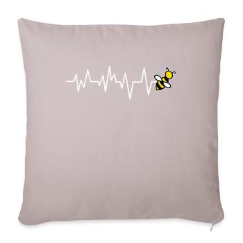 Abeille apiculteur - Housse de coussin décorative 45 x 45 cm - taupe clair - Devant