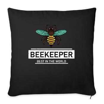Apiculteur apicole Abeilles - Housse de coussin décorative 45 x 45 cm - noir - Devant