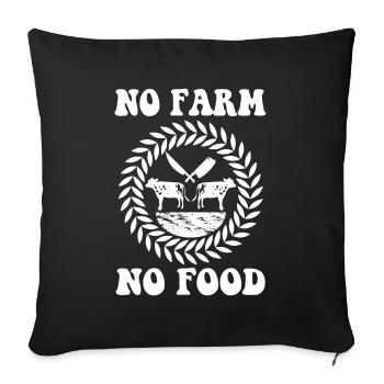 Aucun agriculteur, aucun agriculteur ne dit - Housse de coussin décorative 45 x 45 cm - noir - Devant