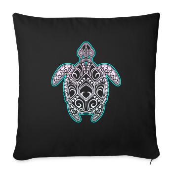 Plongée tortue - Housse de coussin décorative 45 x 45 cm - noir - Devant