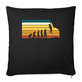 Climbing rock climbing evolution vintage - Sofa pillowcase 17,3'' x 17,3'' (45 x 45 cm) - black - Front