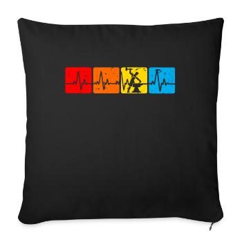 Blacksmith Farrier Vintage Heartbeat - Sofa pillowcase 17,3'' x 17,3'' (45 x 45 cm) - black - Front