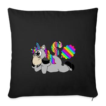 péter péter licorne - Housse de coussin décorative 45 x 45 cm - noir - Devant