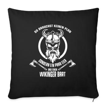 Vikings Viking Spruch Bart - Sofakissenbezug 45 x 45 cm - Schwarz - Vorne