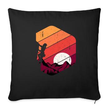 Rock Climbing Retro - Sofa pillowcase 17,3'' x 17,3'' (45 x 45 cm) - black - Front