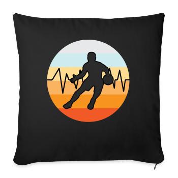 Basketball Basketballer Vintage - Sofa pillowcase 17,3'' x 17,3'' (45 x 45 cm) - black - Front