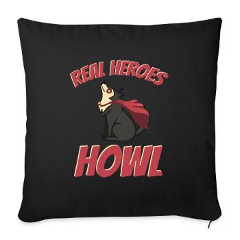Wolf - Sofa pillowcase 17,3'' x 17,3'' (45 x 45 cm) - black - Front