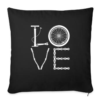 Vélo de route Vélo de route Cyclisme Cycliste - Housse de coussin décorative 45 x 45 cm - noir - Devant