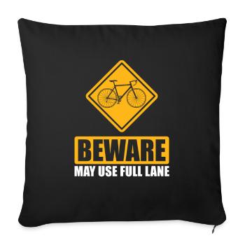Vélo de route Vélo de route Cyclisme Cycliste - Housse de coussin décorative 45 x 45 cm - noir - Devant