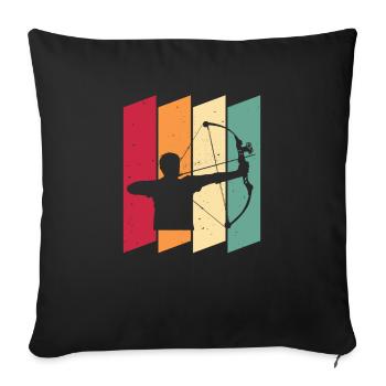 Retro Archery Vintage Archery - Sofa pillowcase 17,3'' x 17,3'' (45 x 45 cm) - black - Front