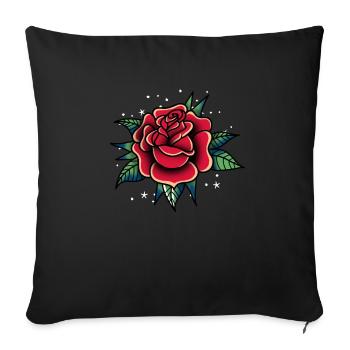 Rose Roses Rose Garden Jardinier - Housse de coussin décorative 45 x 45 cm - noir - Devant