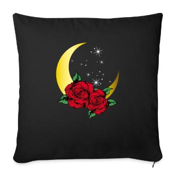Rose Roses Rose Garden Jardinier - Housse de coussin décorative 45 x 45 cm - noir - Devant