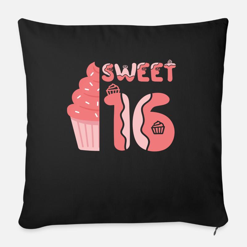 Sweet 16 - Sofakissenbezug 45 x 45 cm - Schwarz