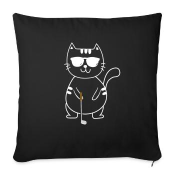 Golf Golfeur Golfeur Golf Golf Terrain - Housse de coussin décorative 45 x 45 cm - noir - Devant