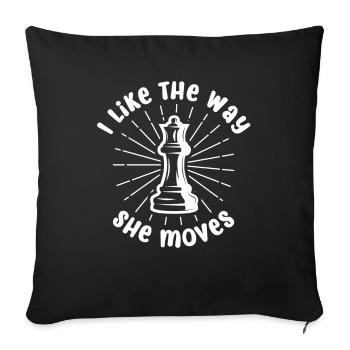 Chess chess piece - Sofa pillowcase 17,3'' x 17,3'' (45 x 45 cm) - black - Front