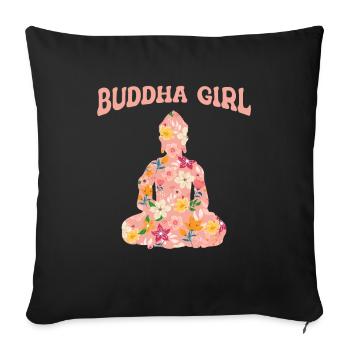 Bouddhisme bouddhiste de Bouddha - Housse de coussin décorative 45 x 45 cm - noir - Devant