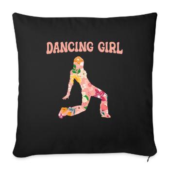 Dancing Dancer Dance - Sofa pillowcase 17,3'' x 17,3'' (45 x 45 cm) - black - Front