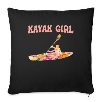 Kajak Kayak - Housse de coussin décorative 45 x 45 cm - noir - Devant