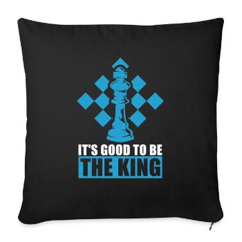 Chess chess piece - Sofa pillowcase 17,3'' x 17,3'' (45 x 45 cm) - black - Front