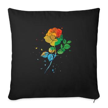 Rose Roses Rose Garden Jardinier - Housse de coussin décorative 45 x 45 cm - noir - Devant