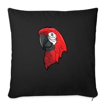 Parrot - Sofa pillowcase 17,3'' x 17,3'' (45 x 45 cm) - black - Front