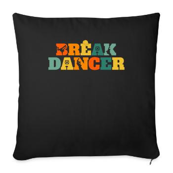 Retro Breakdance Breakdancer Vintage Breakdancing - Sofa pillowcase 17,3'' x 17,3'' (45 x 45 cm) - black - Front