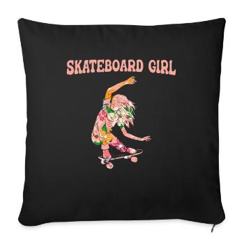 Skateboard Skateboarder Skater - Sofakissenbezug 45 x 45 cm - Schwarz - Vorne