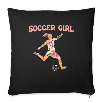 Football Football - Housse de coussin décorative 45 x 45 cm - noir - Devant
