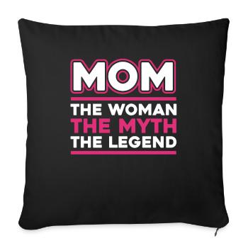Maman Mère Maman Fête des Mères - Housse de coussin décorative 45 x 45 cm - noir - Devant