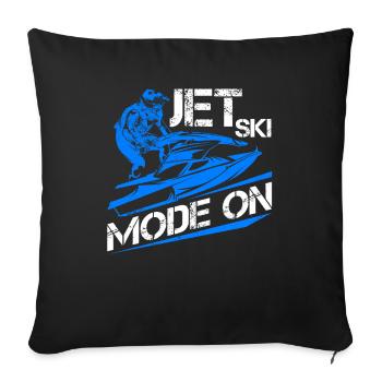 Jetski Jet Ski Motoneige - Housse de coussin décorative 45 x 45 cm - noir - Devant