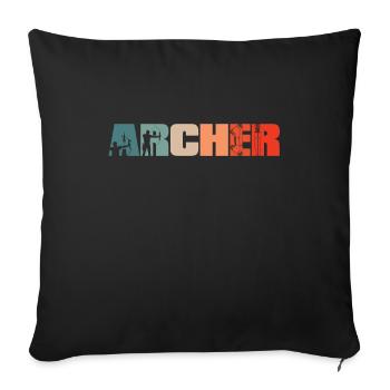 Retro Archery Vintage Archery - Sofa pillowcase 17,3'' x 17,3'' (45 x 45 cm) - black - Front