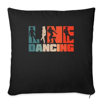 Danse en ligne - Housse de coussin décorative 45 x 45 cm - noir - Devant