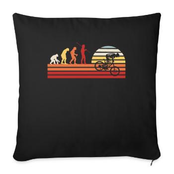 Retro Mountain Bike MTB Vintage Downhill - Sofa pillowcase 17,3'' x 17,3'' (45 x 45 cm) - black - Front
