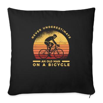 Vélo de route Vélo de route Cyclisme Cycliste - Housse de coussin décorative 45 x 45 cm - noir - Devant