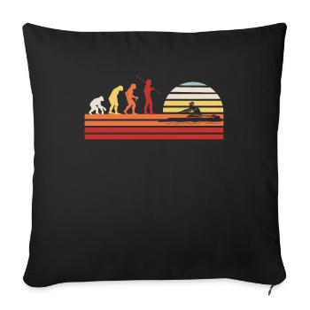 Retro Rowing Rowing Rowing Boat Vintage Rowing - Sofa pillowcase 17,3'' x 17,3'' (45 x 45 cm) - black - Front