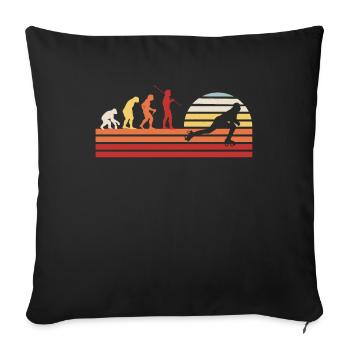 Patins à roulettes Running Rollers - Housse de coussin décorative 45 x 45 cm - noir - Devant