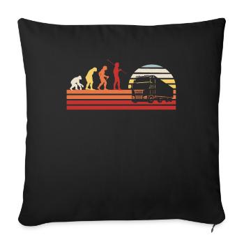 Retro Truck Driver Truck Driver Vintage Truck Driver - Sofa pillowcase 17,3'' x 17,3'' (45 x 45 cm) - black - Front