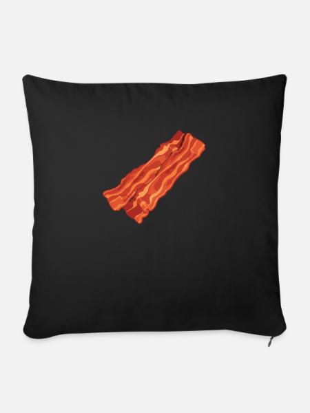 Bacon Speck Frühstück - Sofakissenbezug 45 x 45 cm - Schwarz
