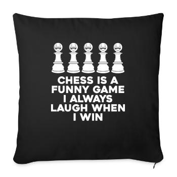 Chess chess piece - Sofa pillowcase 17,3'' x 17,3'' (45 x 45 cm) - black - Front
