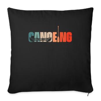 Retro Canoe Boat Vintage Canoe - Sofa pillowcase 17,3'' x 17,3'' (45 x 45 cm) - black - Front