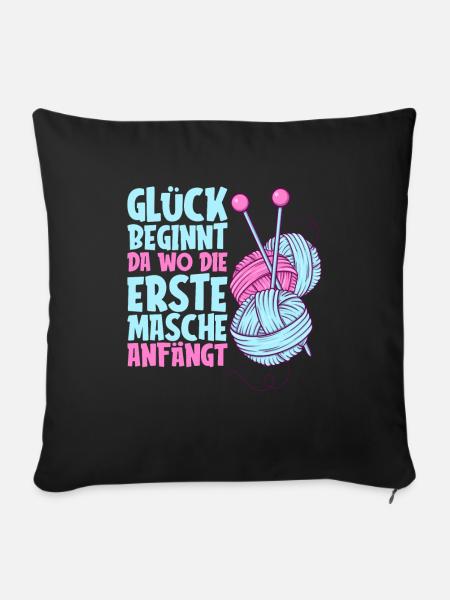 Stricken - Sofakissenbezug 45 x 45 cm - Schwarz