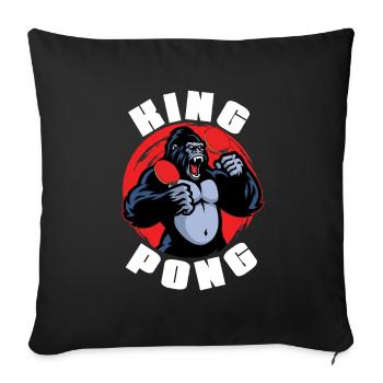 Tischtennis Ping Pong - Sofakissenbezug 45 x 45 cm - Schwarz - Vorne
